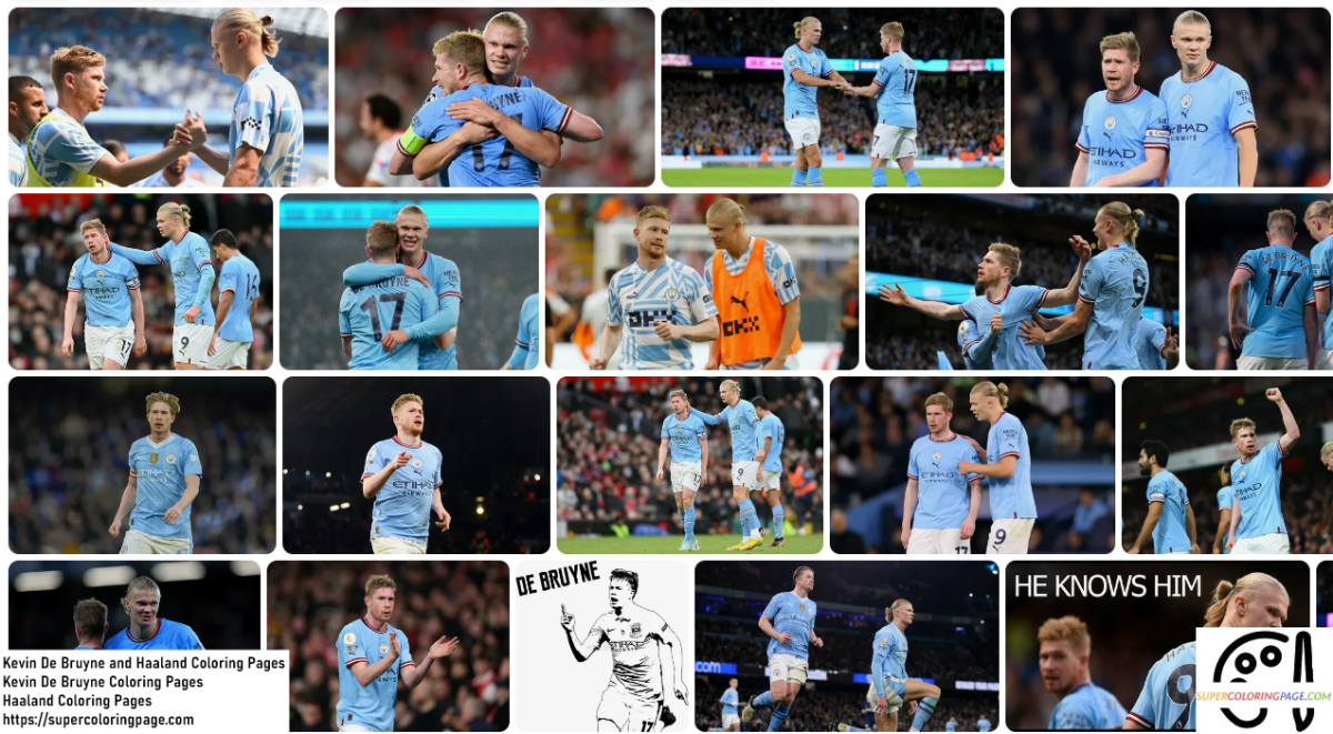 Kevin De Bruyne and Haaland Coloring Pages 1