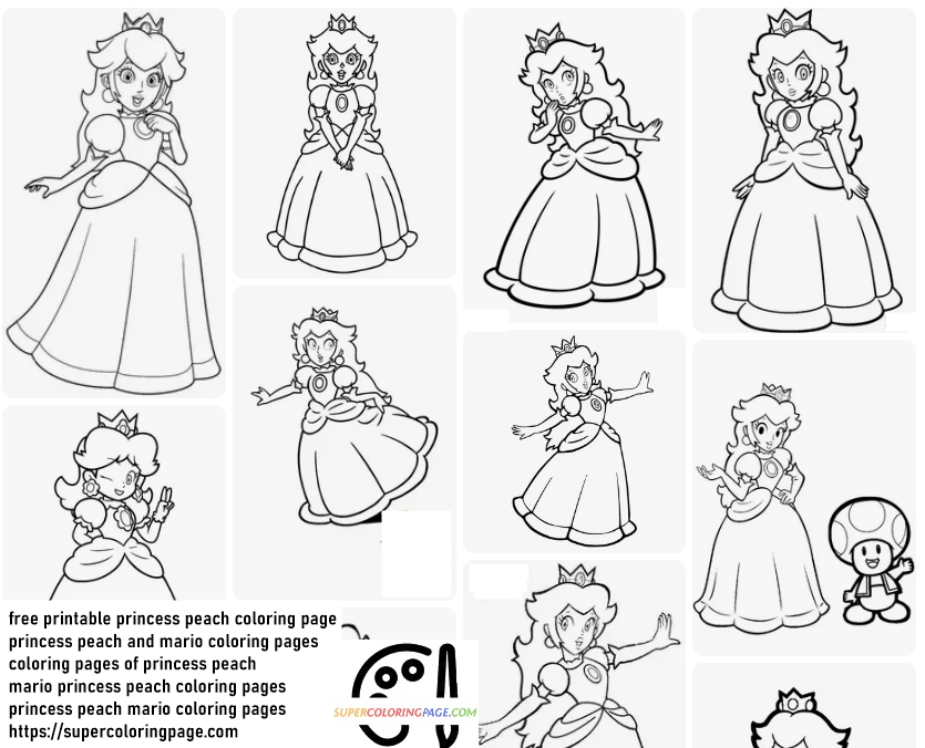 Princess Peach Coloring Pages 2